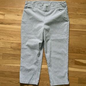 Patchington Blue and White Striped Capris sz14